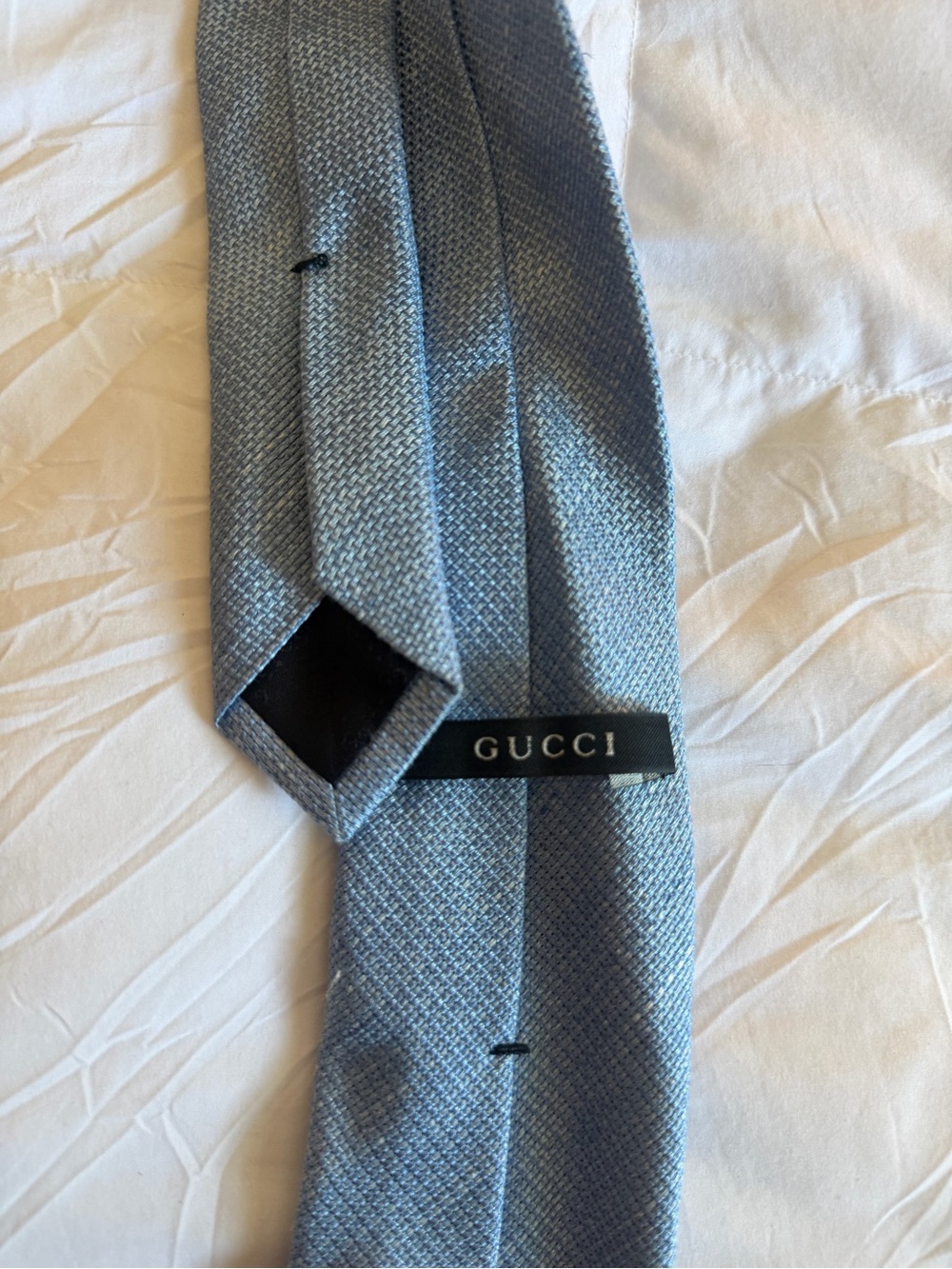 Gucci Blue Woven Silk Tie